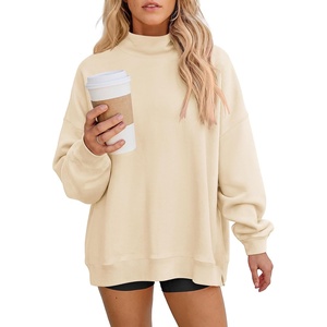 PRETTYGARDEN Womens Mock Neck Sweatshirt Oversized Pullover(Apricot)