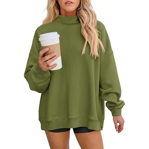 PRETTYGARDEN Womens Mock Neck Sweatshirt Oversized Pullover(Army Green)