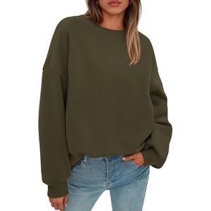 PRETTYGARDEN Womens Oversized Crewneck Sweatshirt(Army Green)
