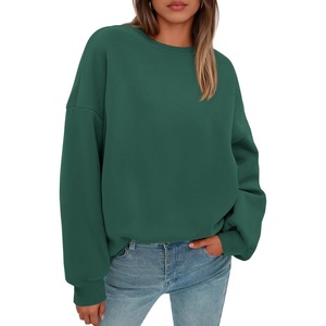 PRETTYGARDEN Womens Oversized Crewneck Sweatshirt(Dark Green)