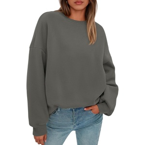 PRETTYGARDEN Womens Oversized Crewneck Sweatshirt(Dark Grey)