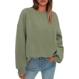 PRETTYGARDEN Womens Oversized Crewneck Sweatshirt(Forest Green)