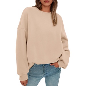 PRETTYGARDEN Womens Oversized Crewneck Sweatshirt(Khaki)