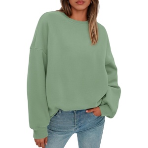 PRETTYGARDEN Womens Oversized Crewneck Sweatshirt(Light Green)