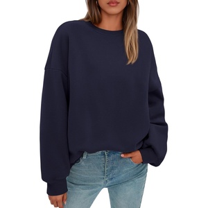 PRETTYGARDEN Womens Oversized Crewneck Sweatshirt(Navy Blue)