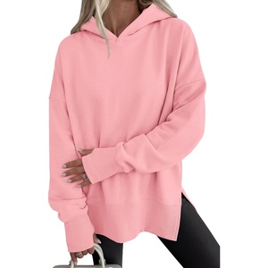 PRETTYGARDEN Womens Oversized Hoodies Side Slit Sweatshirts(Pink)