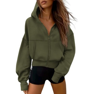 PRETTYGARDEN Zip Up Hoodie Women Casual Fall Fleece Sweatshirt Jacket(Army Green)